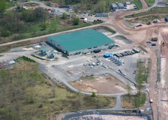 Water draining from geotextile tubes and storm water that contacts the tubes is treated at the consolidation area water treatment plant.