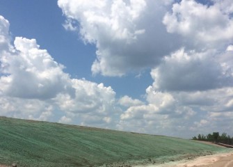 The rye grass will protect topsoil from erosion and weed germination until a more permanent native grassland mix is planted.