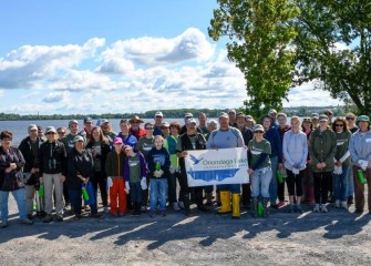 Thirty-eight community members with the Onondaga Lake Conservation Corps took part in habitat restoration along the southwest shoreline on a Saturday morning.