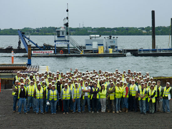 The Onondaga Lake cleanup team includes Honeywell, Parsons, Anchor QEA, OBG, Geosyntec Consultants, Sevenson Environmental Services, Infrastructure Alternatives, and de maximis.