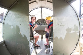 “It was truly an honor and a privilege to have been selected to attend HESA,” said Sarah Parrish, pictured above, left, with Sally Mitchell during a water survival demonstration. “Each day allowed me to wonder, ask questions, and stretch my brain as I learned and explored how space exploration and STEM concepts can be integrated into my curriculum in new and unique ways.”