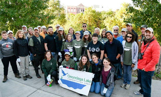 Since the formation of the Corps in summer 2012, 19 events have brought together more than 780 volunteers who have become environmental stewards and Corps members. In recognition of their work, the Onondaga Lake Conservation Corps was awarded a <a href="http://www.lakecleanup.com/onondaga-lake-conservation-corps-receives-u-s-environmental-protection-agency-environmental-champion-award/">U.S. Environmental Protection Agency 2015 Environmental Champion Award</a>.