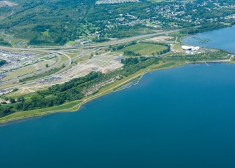 Approximately 30 acres of habitat have been restored along the Western Shoreline. Lakeview Point Landing  (right), a dock to access concerts at the Lakeview Amphitheater,  was opened by Onondaga County this year.