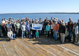Forty-five community volunteers gathered on Saturday, May 5, to participate in citizen science monitoring in restored habitat areas around Onondaga Lake.