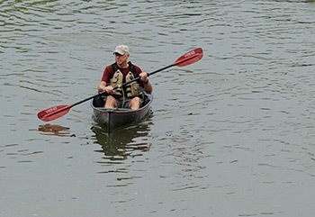 “The paddle was an amazing opportunity to see how much work has been done and learn why specific species were planted,” said participant John Scott, pictured above. “Seeing the habitat growth in the restored areas and the wildlife that has returned was incredible.”