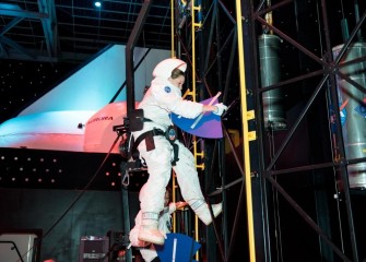 Hall performs a mission with “Team Kibo.” HESA teachers engage in simulated astronaut training to enhance their understanding of STEM subjects and become more effective educators.