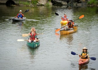 The approximately 1.2 mile route from Pumphouse Road in Geddes to the mouth of Nine Mile Creek traveled through restored areas.