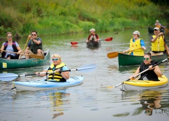 Jill Russo (front left), of Baldwinsville, and daughter Marena (right) stated it was nice to see areas you don’t normally see on the paddle, as well as the plants, butterflies and wildlife.