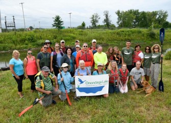 Central New York community members participated in a paddle on Nine Mile Creek organized by the Onondaga Lake Conservation Corps.  Some were first-time participants.