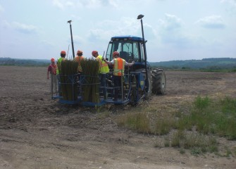 Preparing to plant willows on new plot