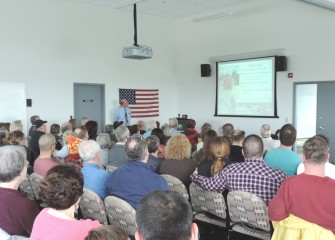 Eighty-three community members learned about the Onondaga Lake fishery at “Onondaga Lake: A Treasured Ecosystem Returning," a presentation by renowned Onondaga Lake fisheries expert Neil Ringler, Ph.D. Following the talk, participants went on a birding walk.