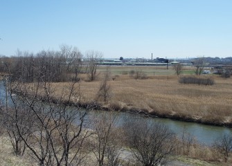 Nine Mile Creek (foreground) and Geddes Brook prior conditions